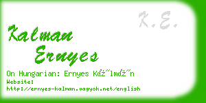 kalman ernyes business card